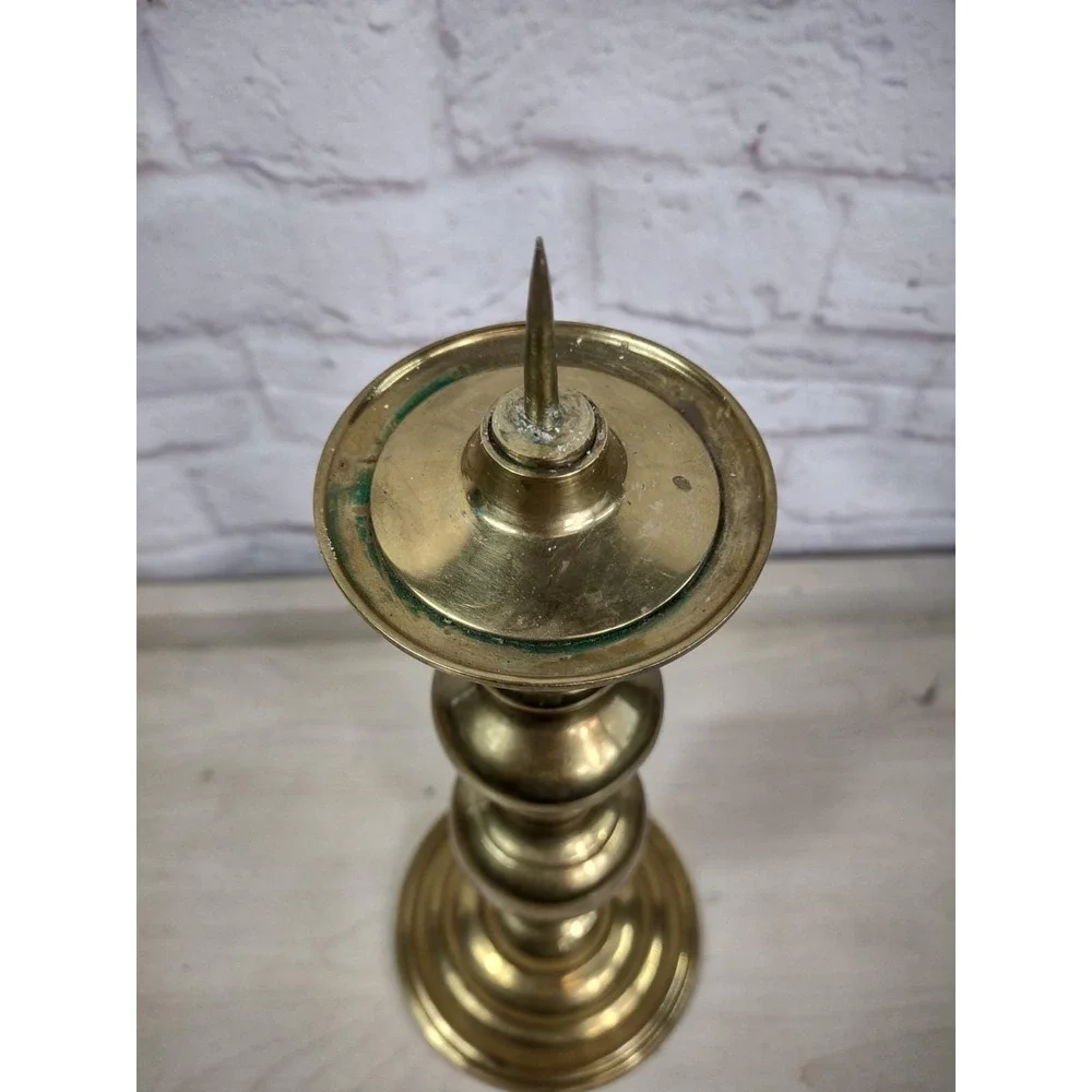 Vintage Solid Brass Taper Candlestick Oval Base 14